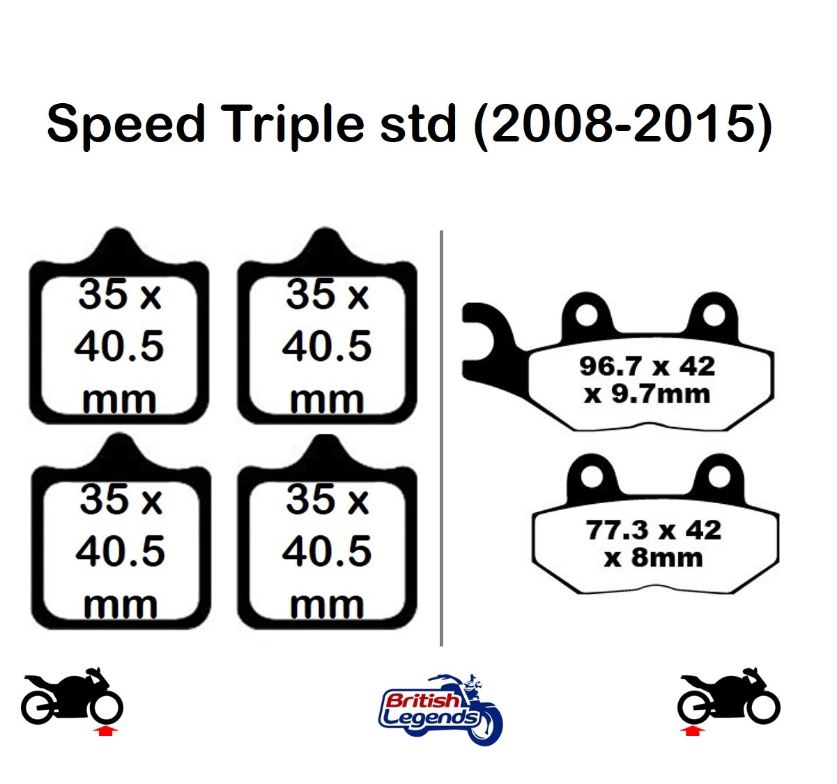 Triumph Speed Triple 2012 EBC Sintered HH Rear Brake Pads 