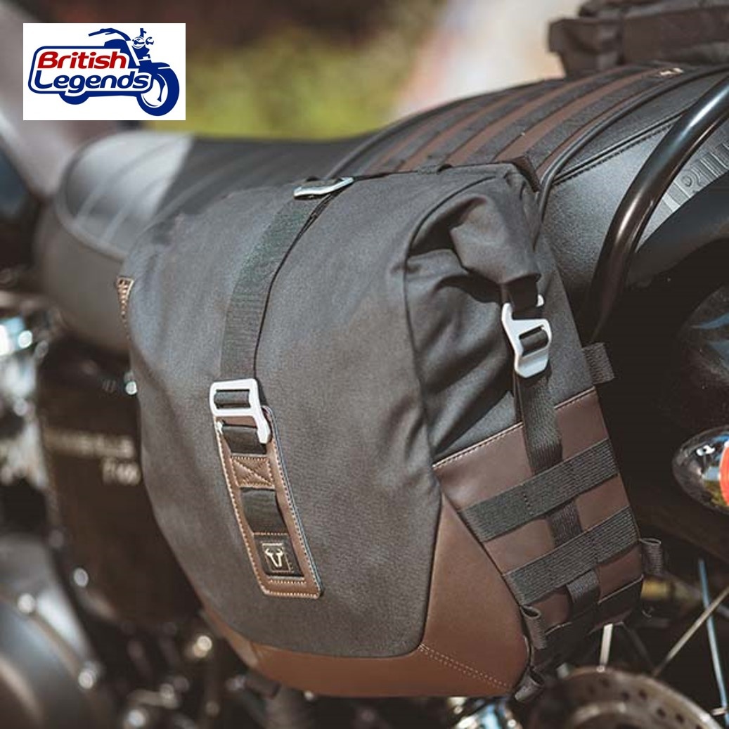 Bike Saddle Bag Waterproof Rectangle Side SaddleBag With Golden Buckle  Black for Royal Enfield Bullet