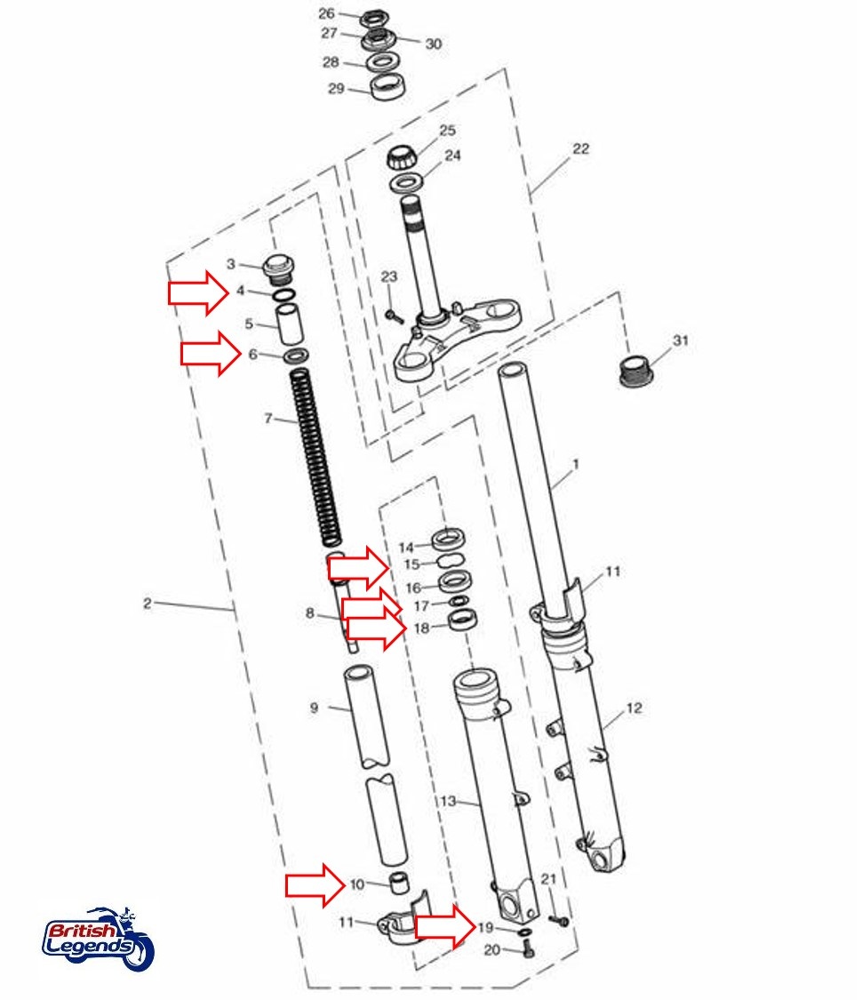 Kit de Rénovation de Fourche pour Triumph Twins