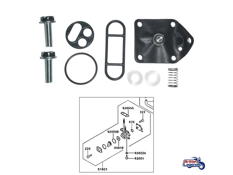 Fuel Tap Repair Kit for Kawasaki W650 Triumph Parts