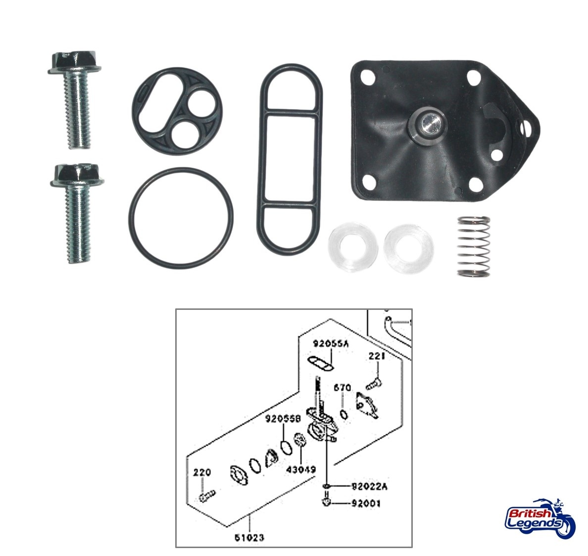 Fuel Tap Repair Kit for Kawasaki W650