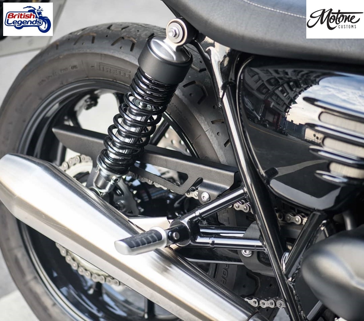 Cubrecadenas de acero inoxidable para Triumph Twins