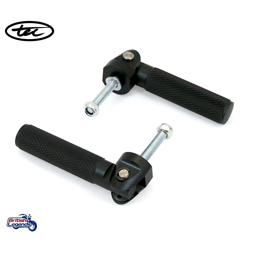 Repose-pieds Pliables Universels Pour Moto - 2 Pièces, Métal Noir, Coussin Antidérapant, Confort Passager