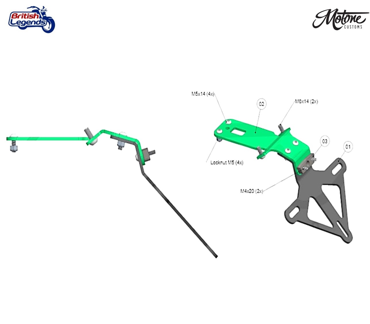 Porte-Plaque Court pour Triumph Speed Twin