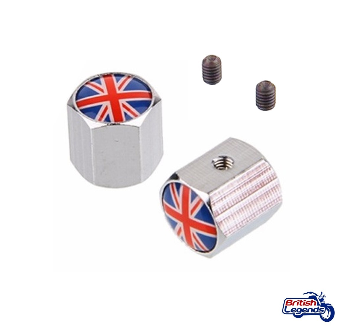 Tapas de Válvula "Union Jack" (el par)