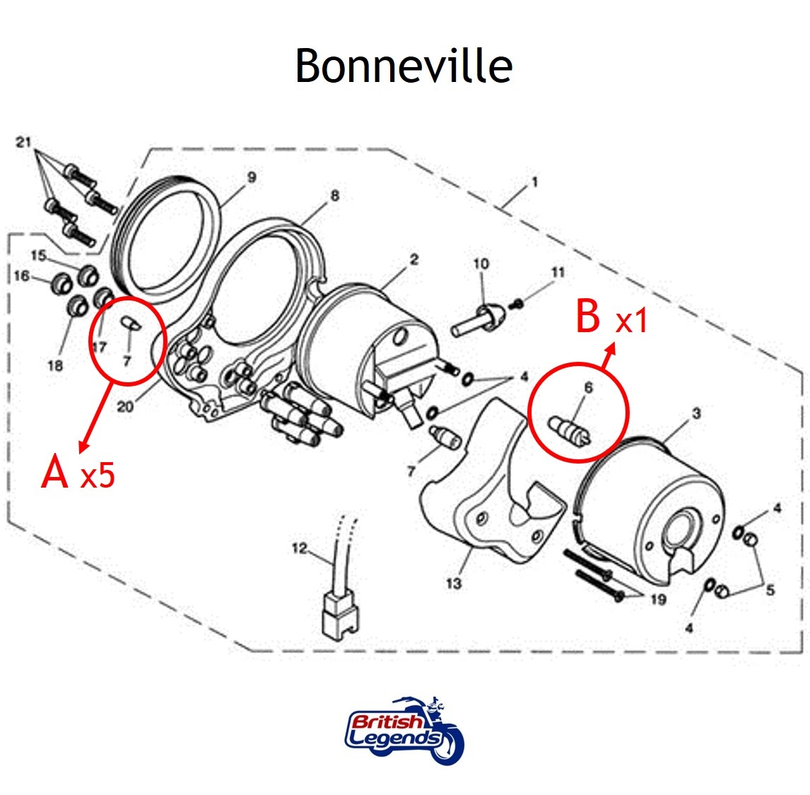 Mini-ampoules T6.5/T10 pour Compteurs Triumph