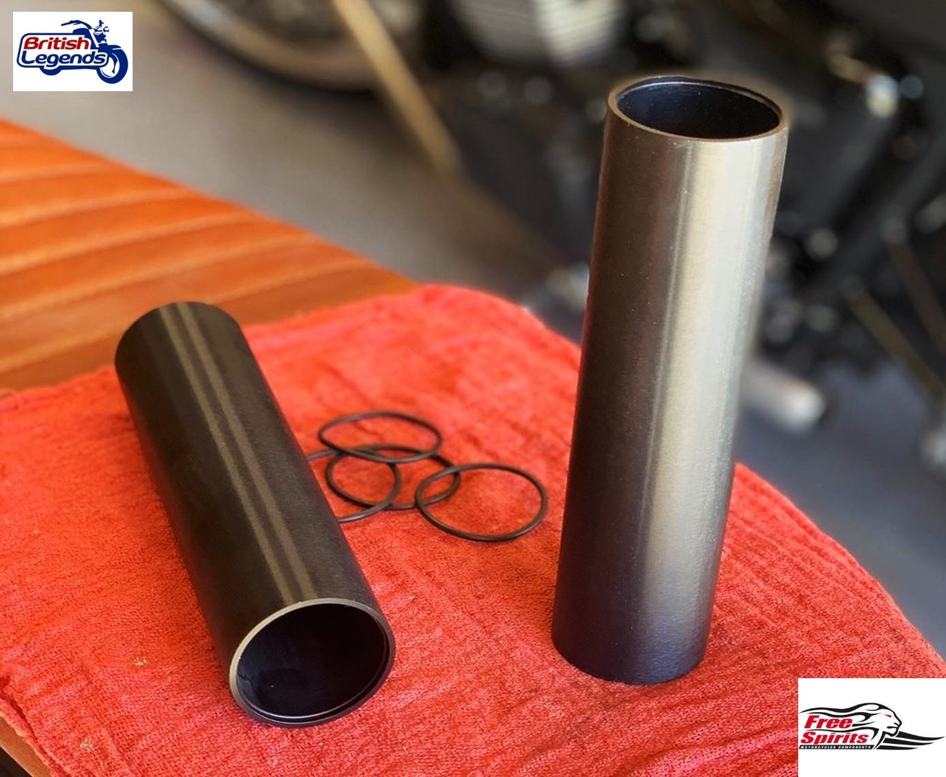 Black Alloy Fork Sleeves for Triumph Twins