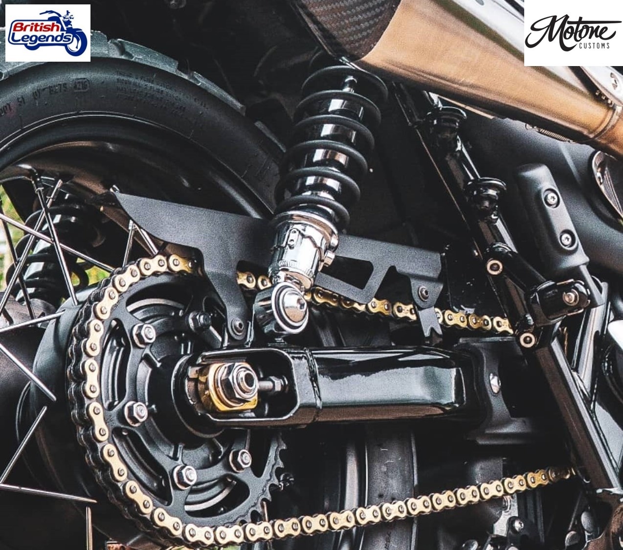 Cubrecadenas de acero inoxidable para Triumph Twins