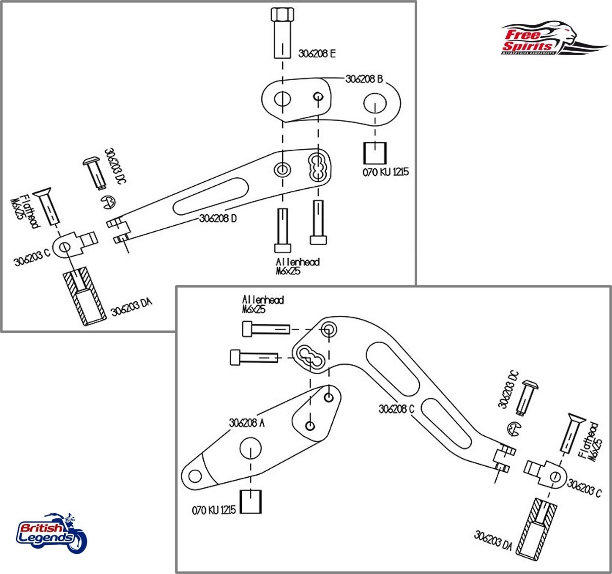 Reclining Foot Controls for Triumph Tiger 850/900