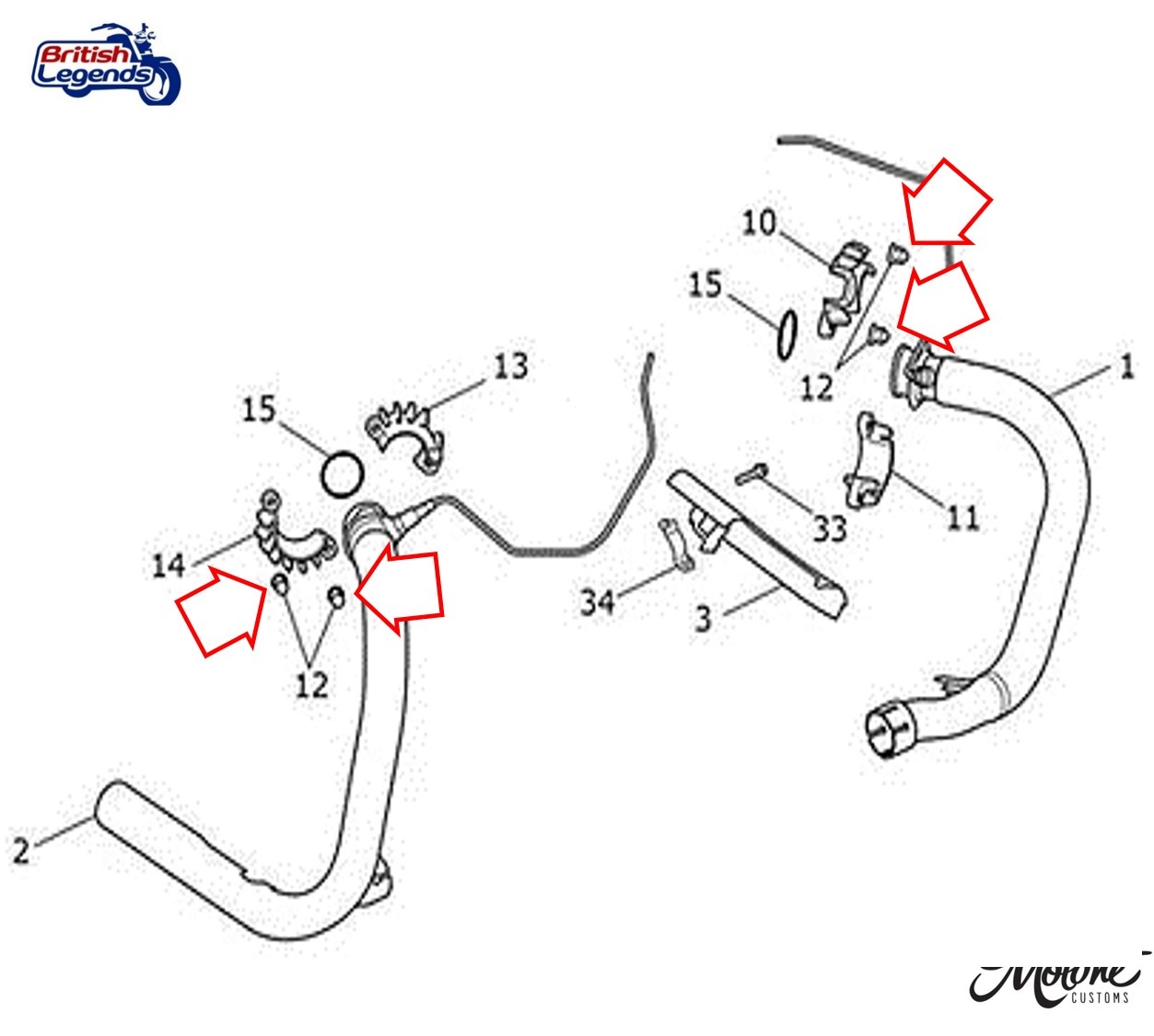 Exhaust Clamp Stud Nuts in Forged Brass