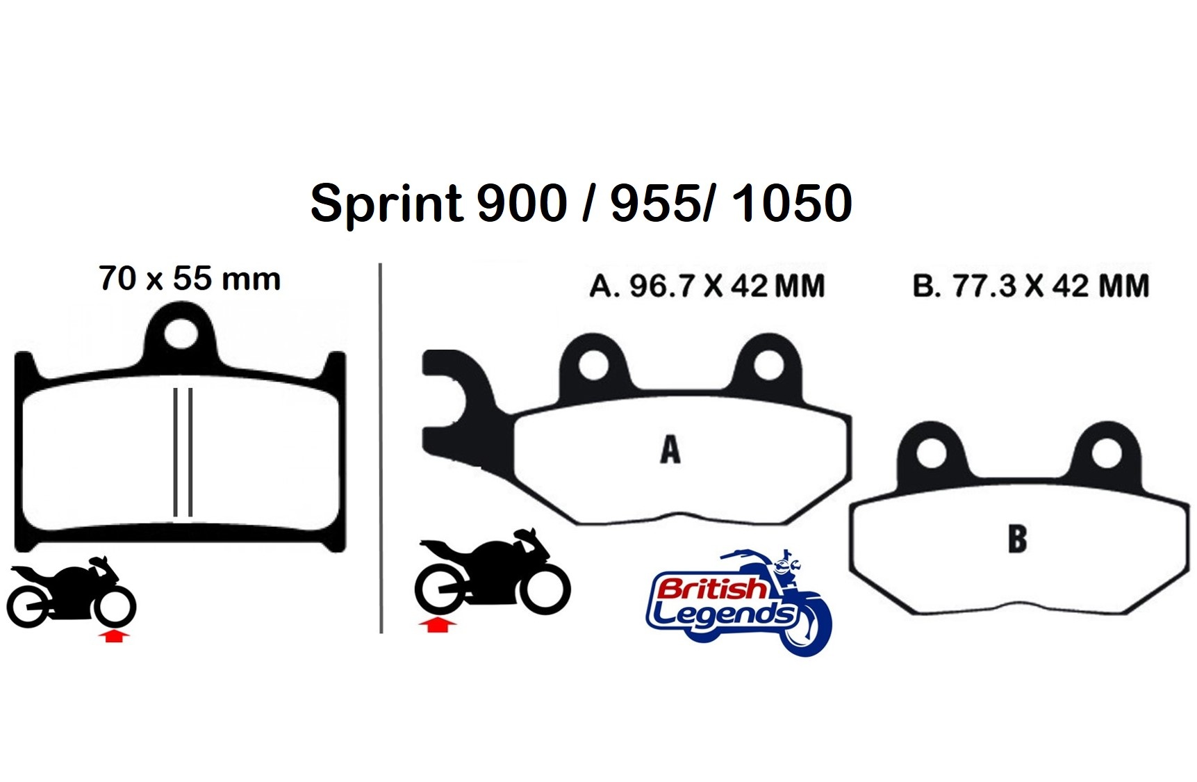 Sintered Brake Pads for Triumph Sprint
