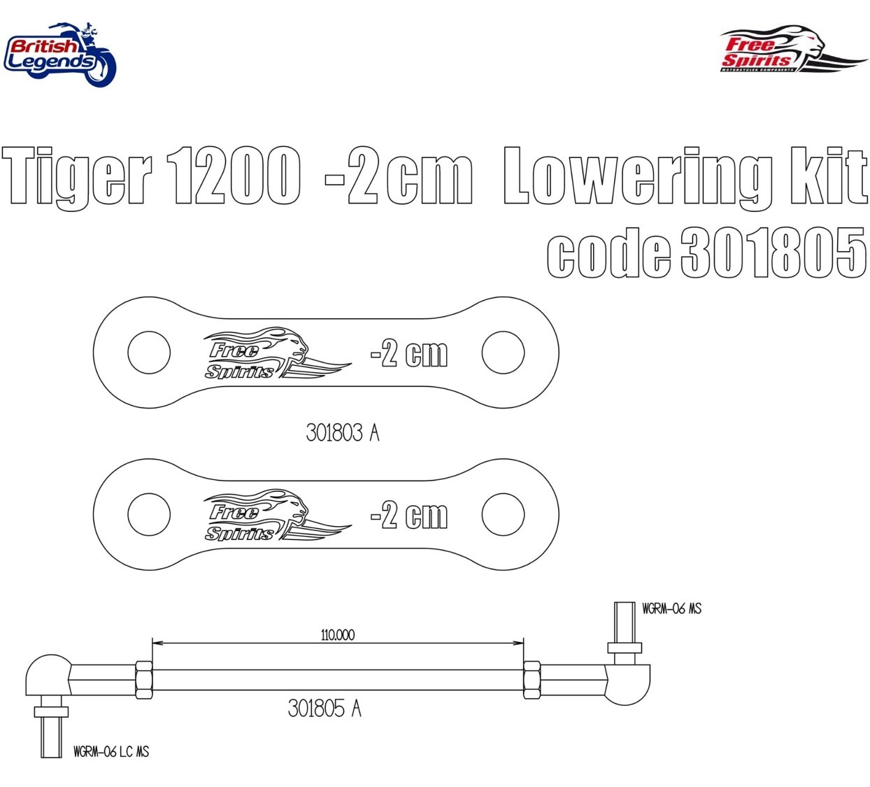 Kit de descenso -20mm para Triumph Tiger