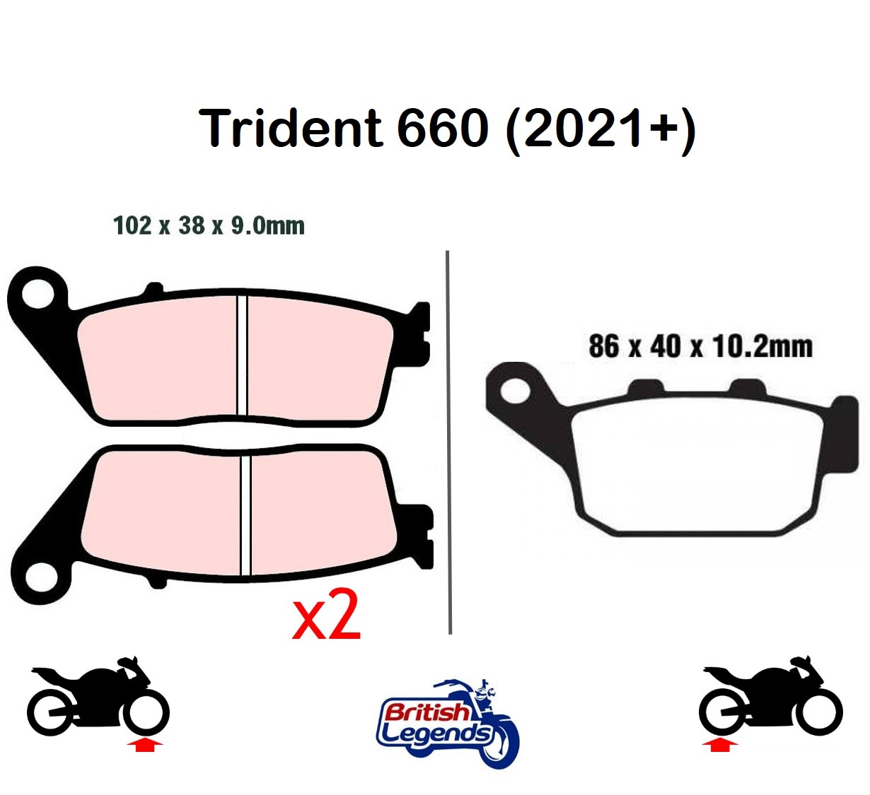 "HH" Sintered Pads for Triumph Trident 660