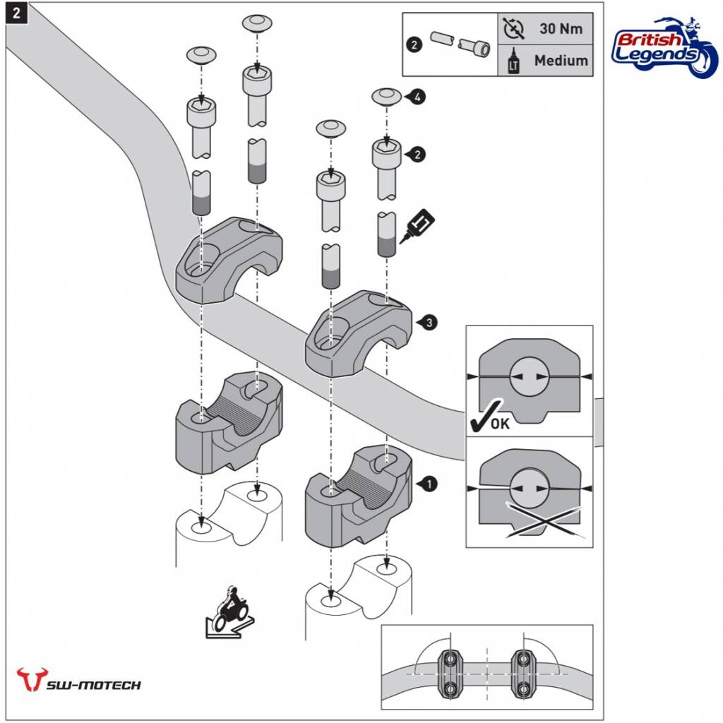 Rehausses de Pontets +20mm pour Kawa W800