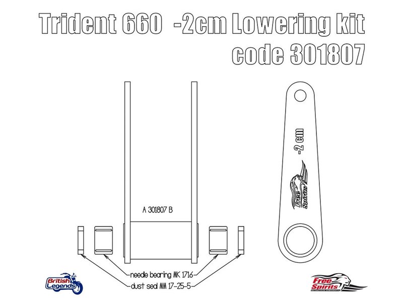 Lowering Kit 20mm for Triumph Trident 660 British Legends
