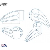 Soportes de faros cortos para Triumph Twins