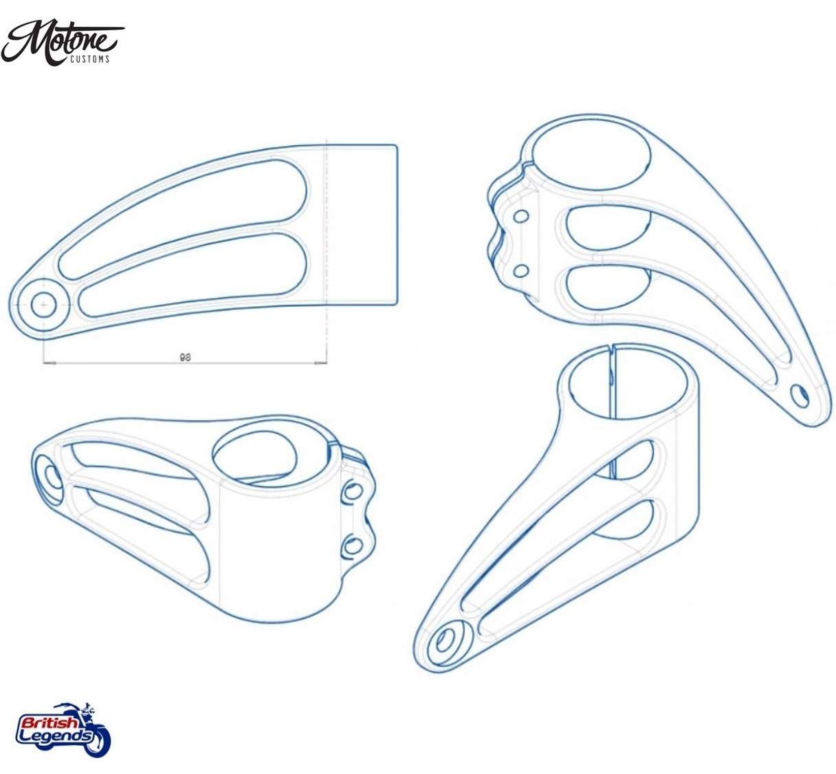 Soportes de faros cortos para Triumph Twins