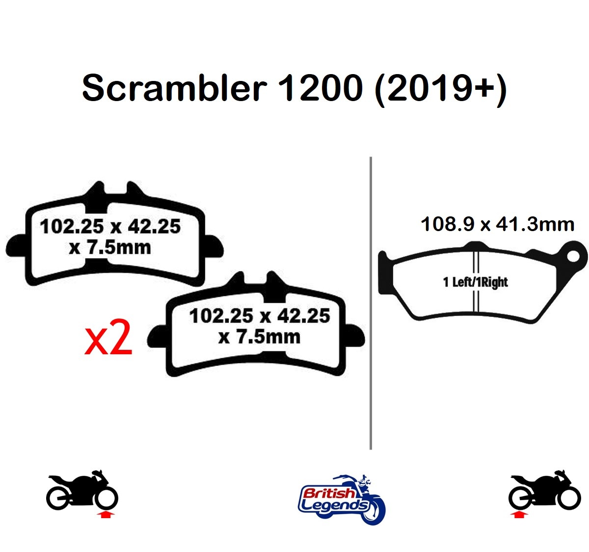 Sintered Brake Pads for Triumph Scrambler