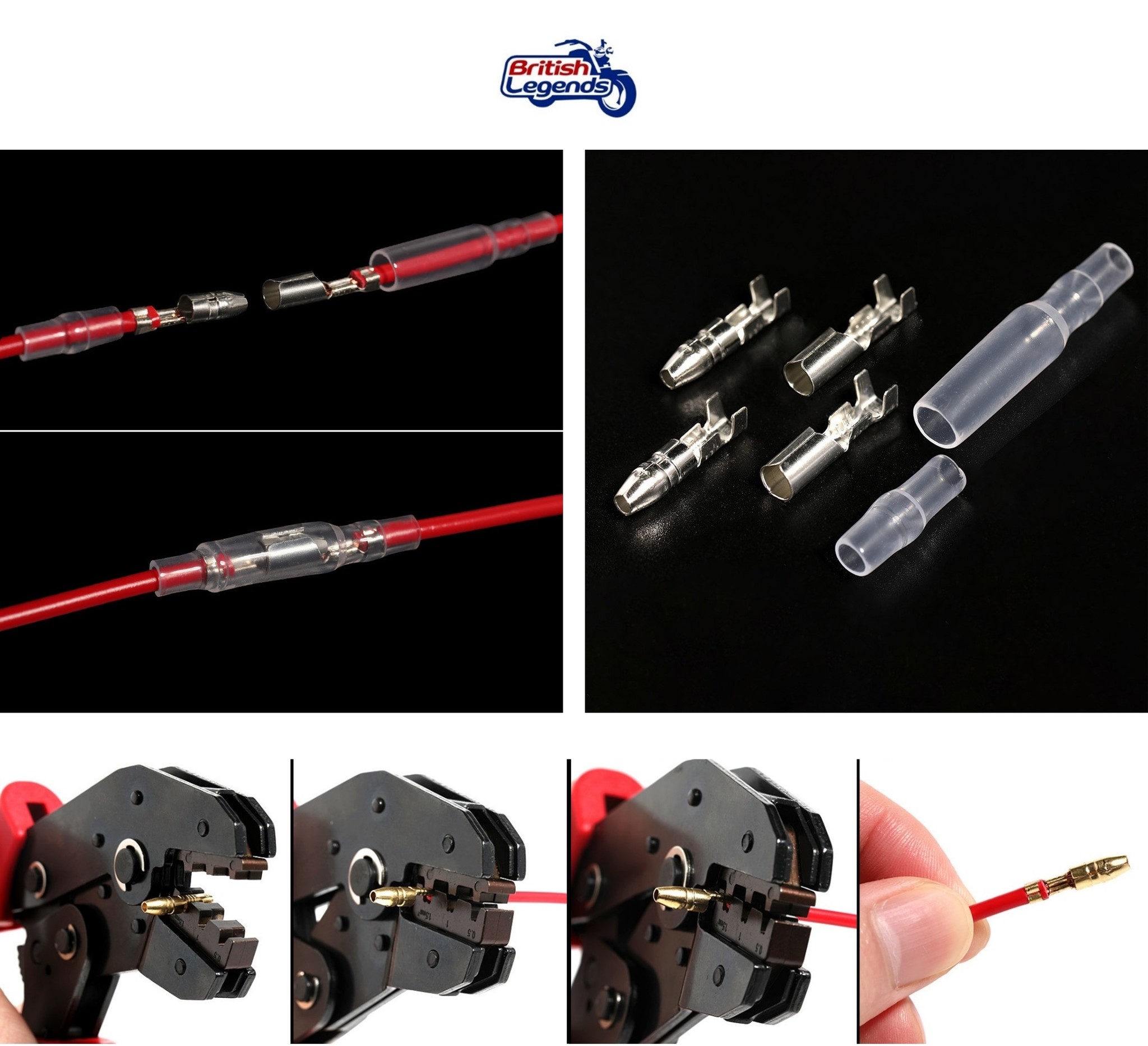 Juego de 4 Conectores de cable "Bullet" 3.9 mm