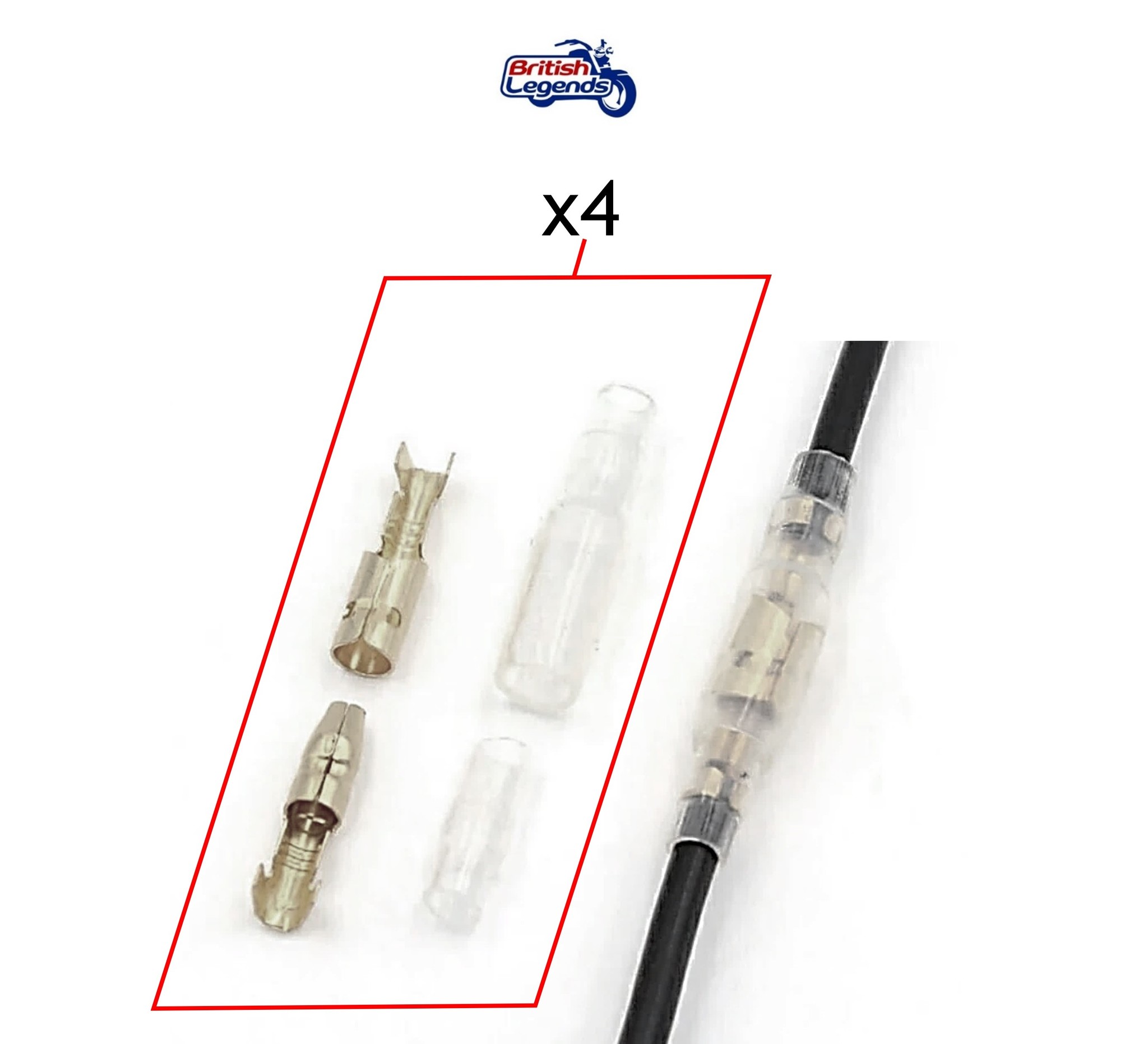 Juego de 4 Conectores de cable "Bullet" 3.9 mm