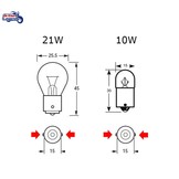 Ampoules de Clignotant de Rechange (10W ou 21W)