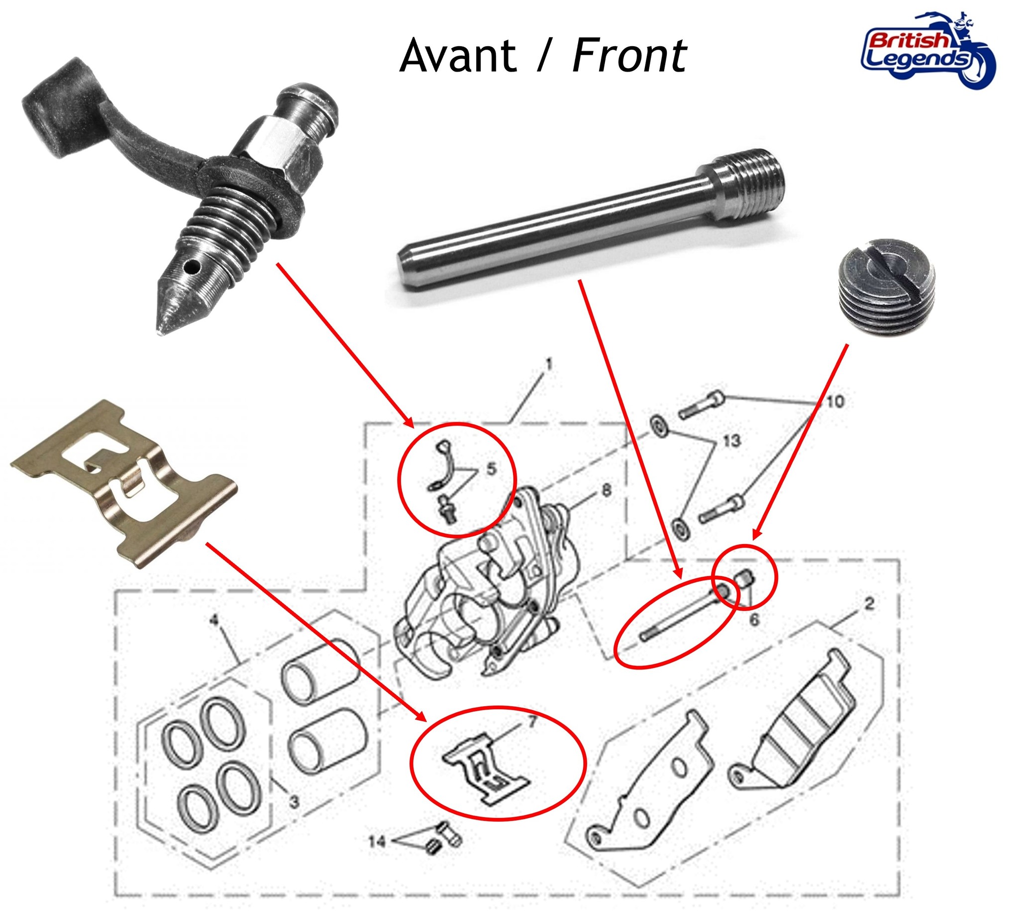 Piezas de reconstrucción de pinzas para motos Triumph