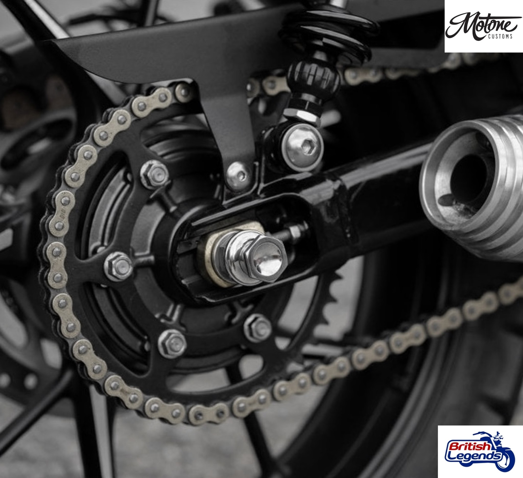 Eje de Rueda Trasera de Inox y Bobinas de Soporte