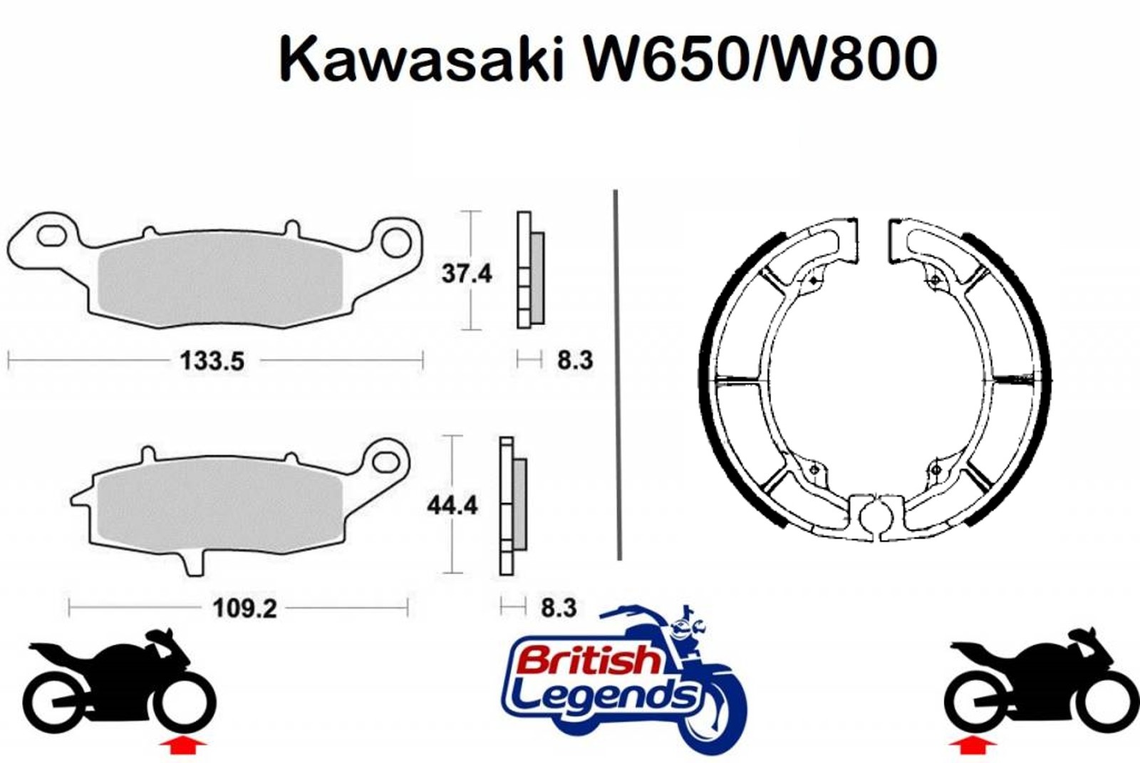 "HH" Sintered Pads for Kawasaki W650/W800