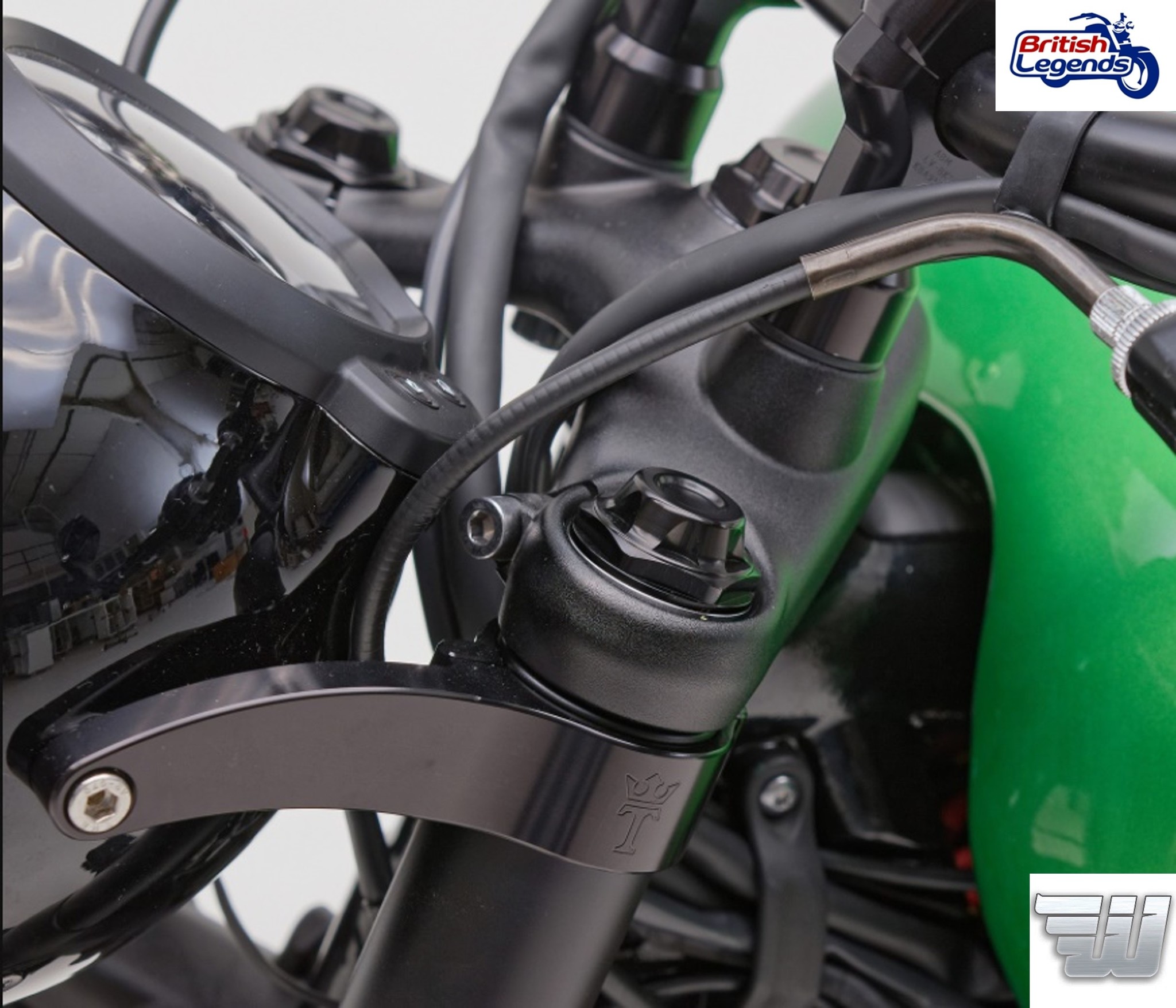 Black Aluminium Fork Caps for Triumph Twins