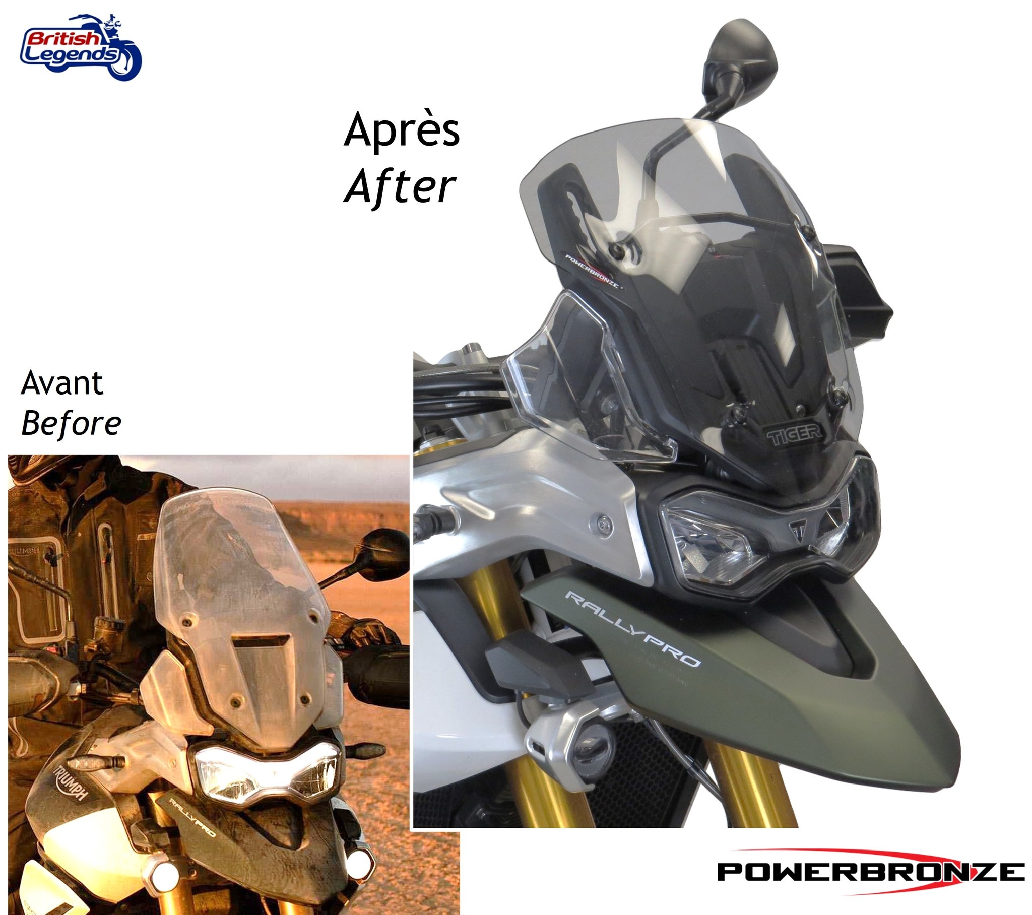 Parabrisas corto para Tiger 850 Sport y Tiger 900