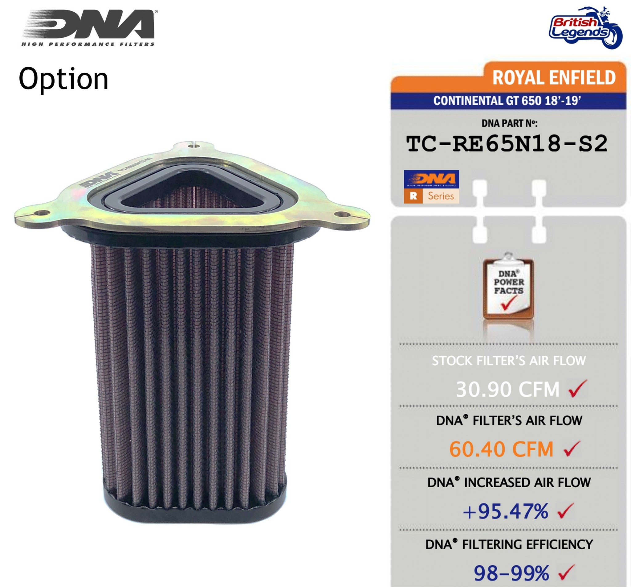 High-Flow Air Filter for Royal-Enfield 650cc