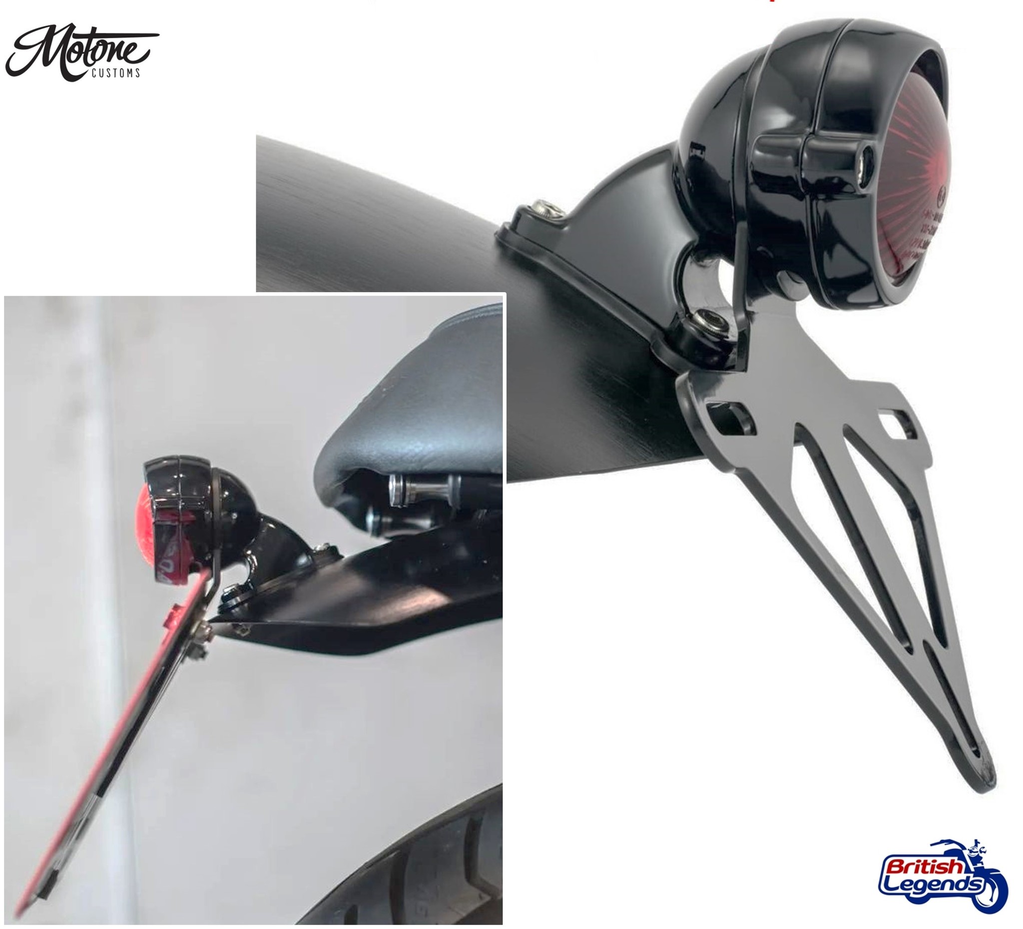 Solid Alloy Taillight on Bracket by Motone