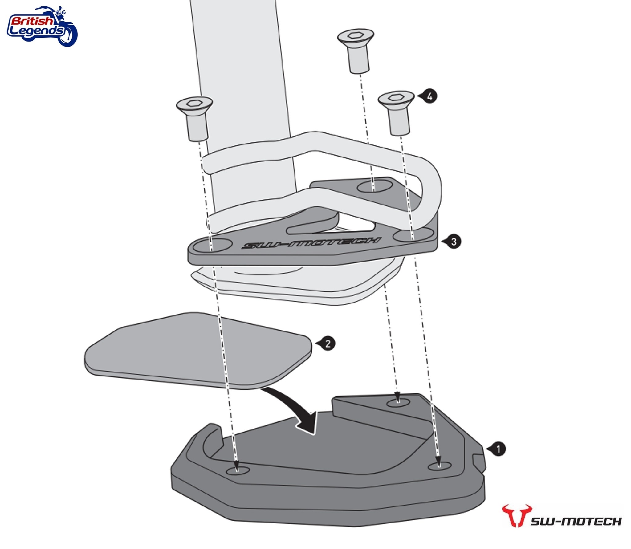Side Stand Extension for Triumph Trident 660