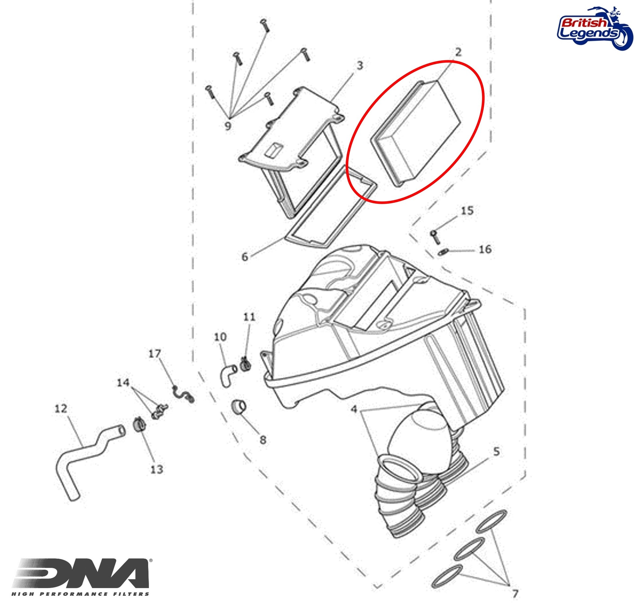 Filtro de aire de alto flujo para Triumph Trophy 1215
