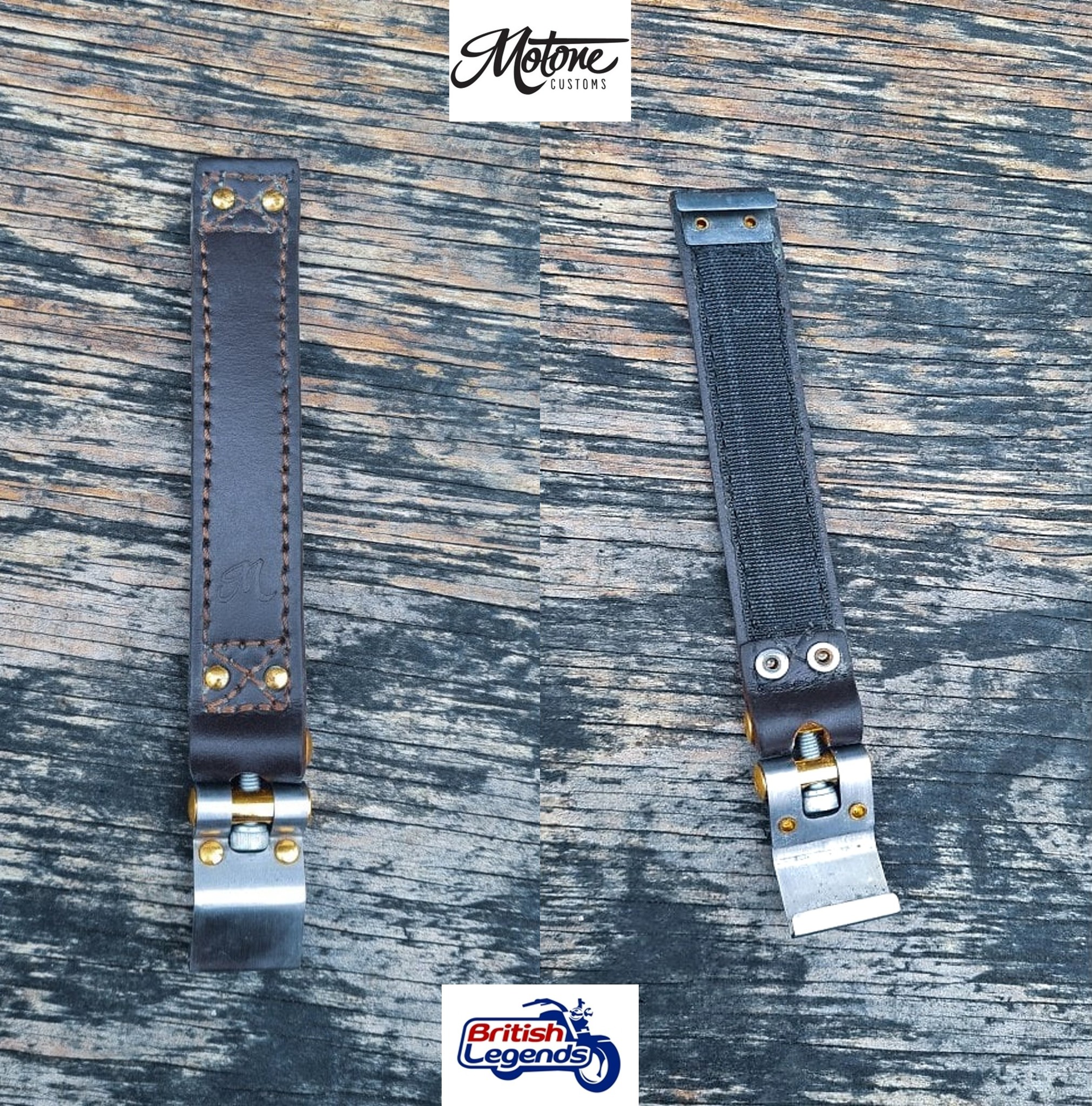 Correa de batería de cuero para Triumph Bobber