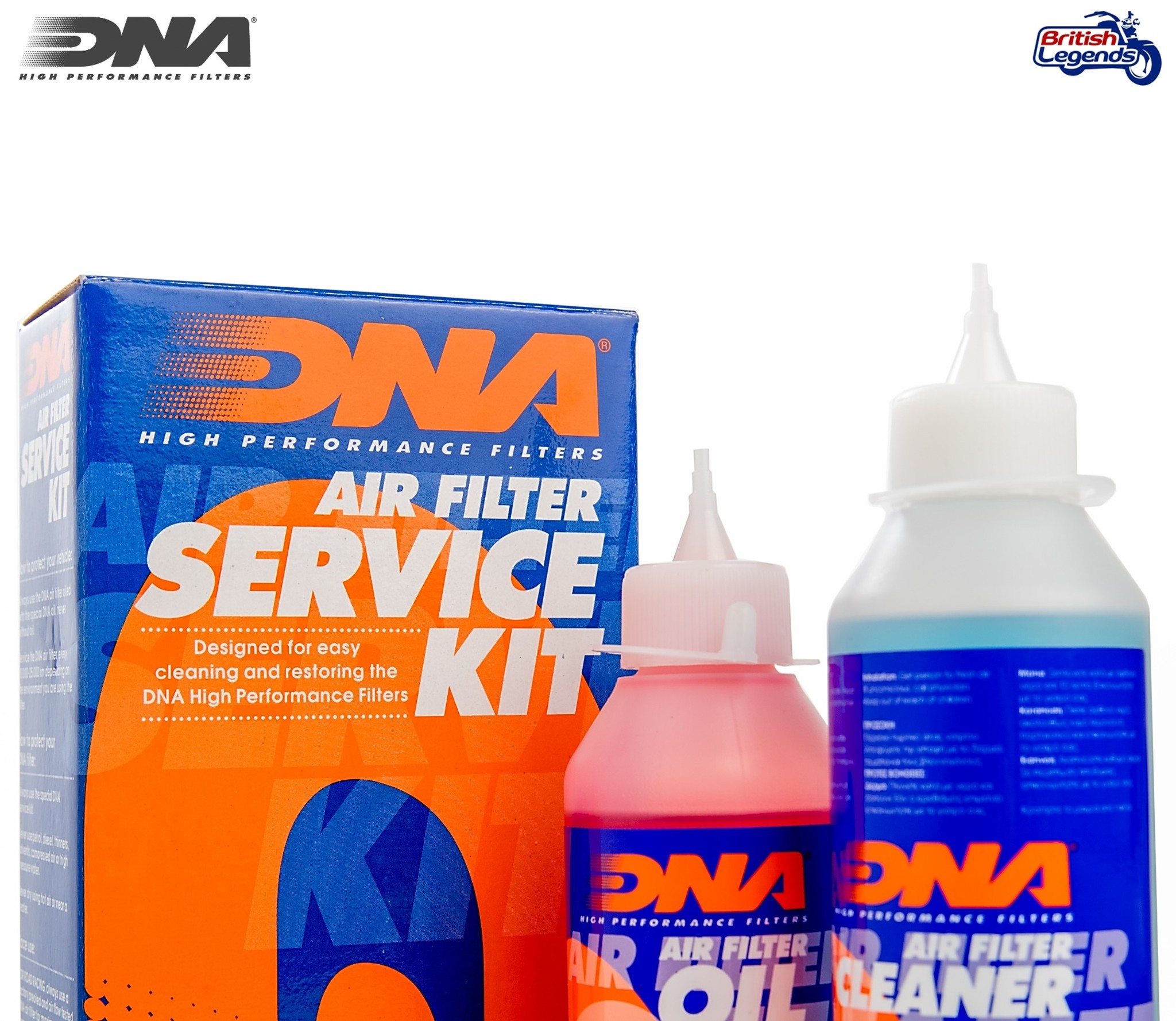 Kit de limpieza de filtros de aire DNA y K&N
