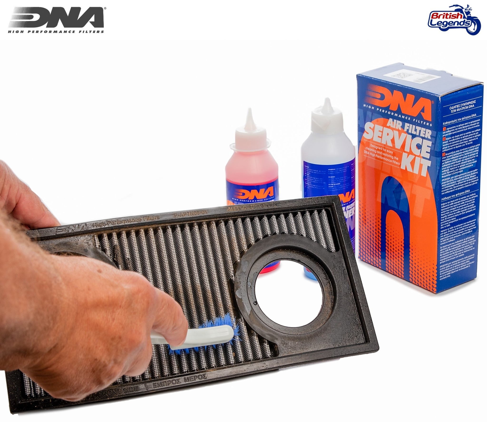 Kit de limpieza de filtros de aire DNA y K&N