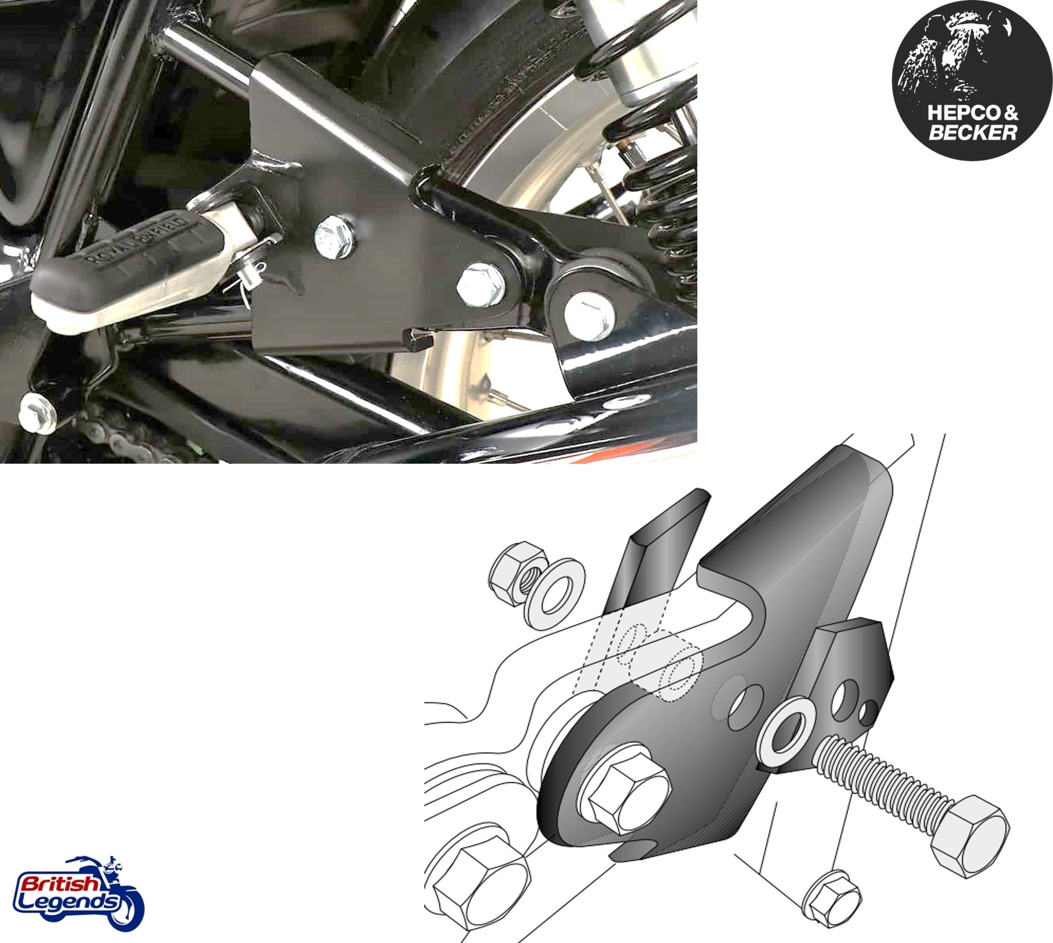 Déports de Repose-Pied Passager Interceptor 650