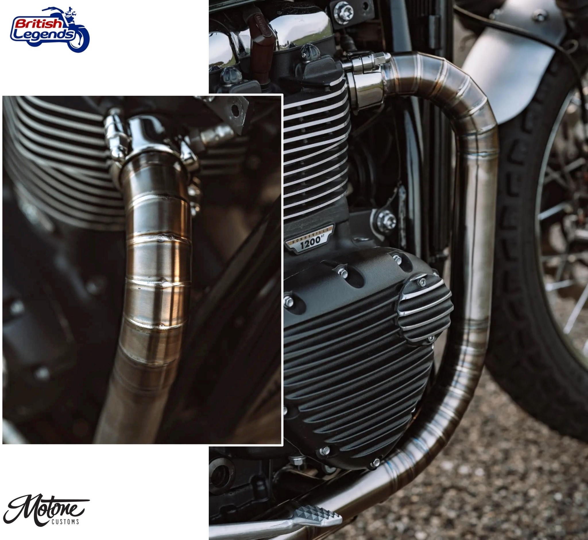 Ligne Inox Nautilus 2-en-2 pour Triumph Twins