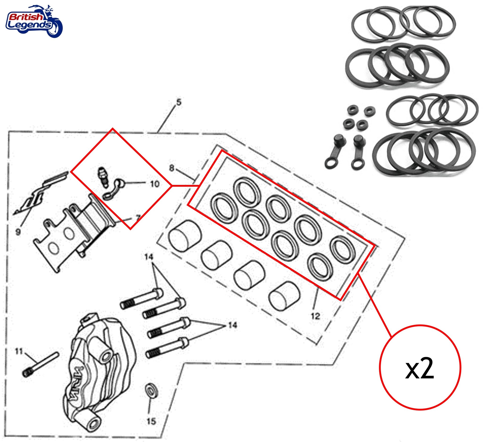 Triumph Street Triple S front brake calipers 4 potCode 303801 KITBrakes  TRIUMPH - Free Spirits