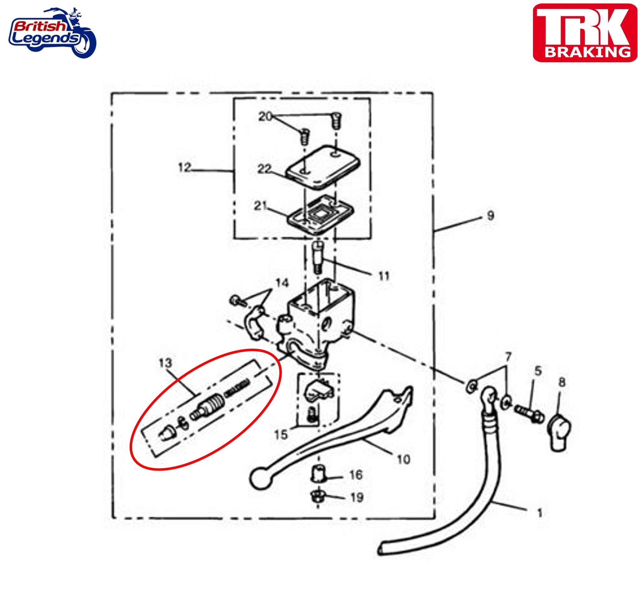 Kit de Rénovation de Maitre-Cylindre pour Triumph