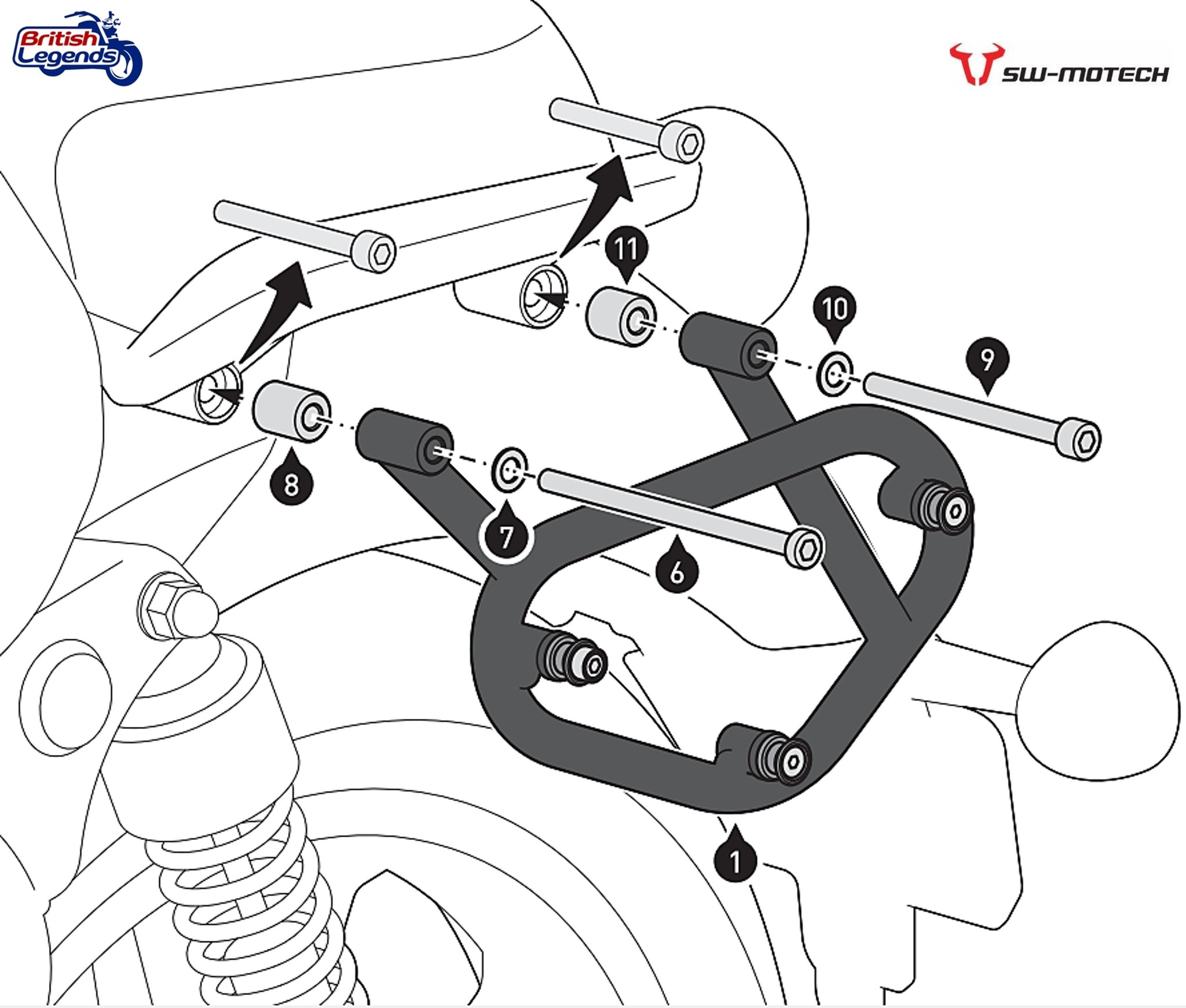 Bolsa Laterale + Soporte para Royal-Enfield