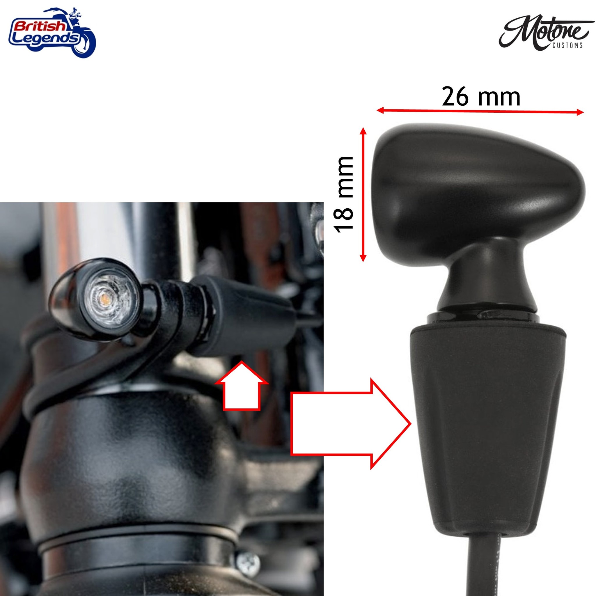 Intermitentes Pico LED Motone en Aluminio Sólido