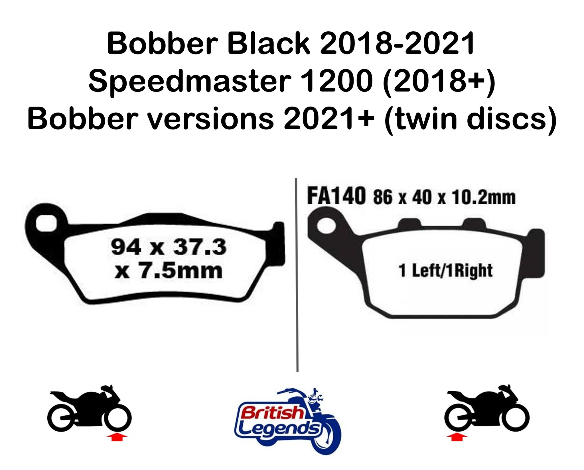Brake Pads for Triumph Bobber & Speedmaster 1200