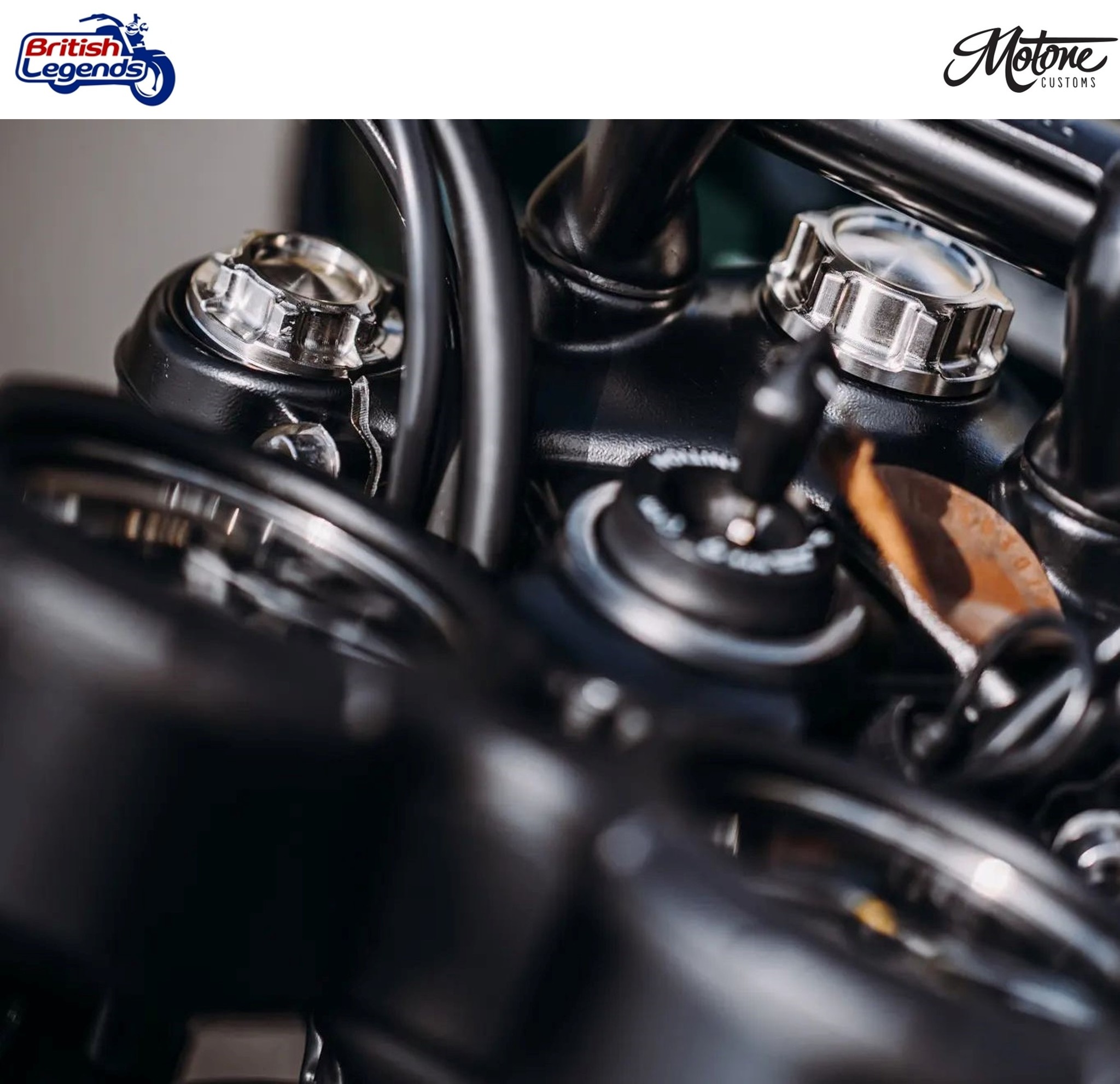 Solid Titanium Fork Top Caps for Triumph Twins