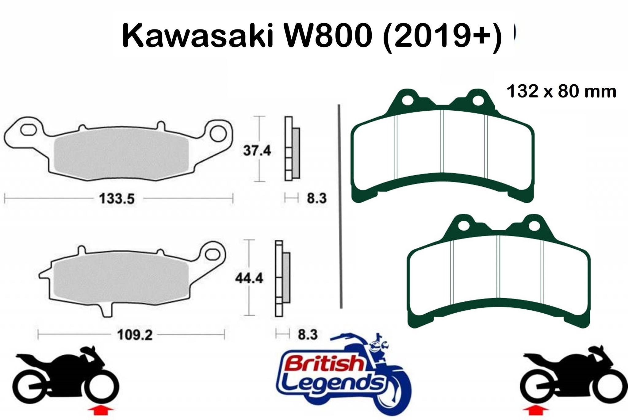 Plaquettes Sintérisées pour Kawa W650/W800