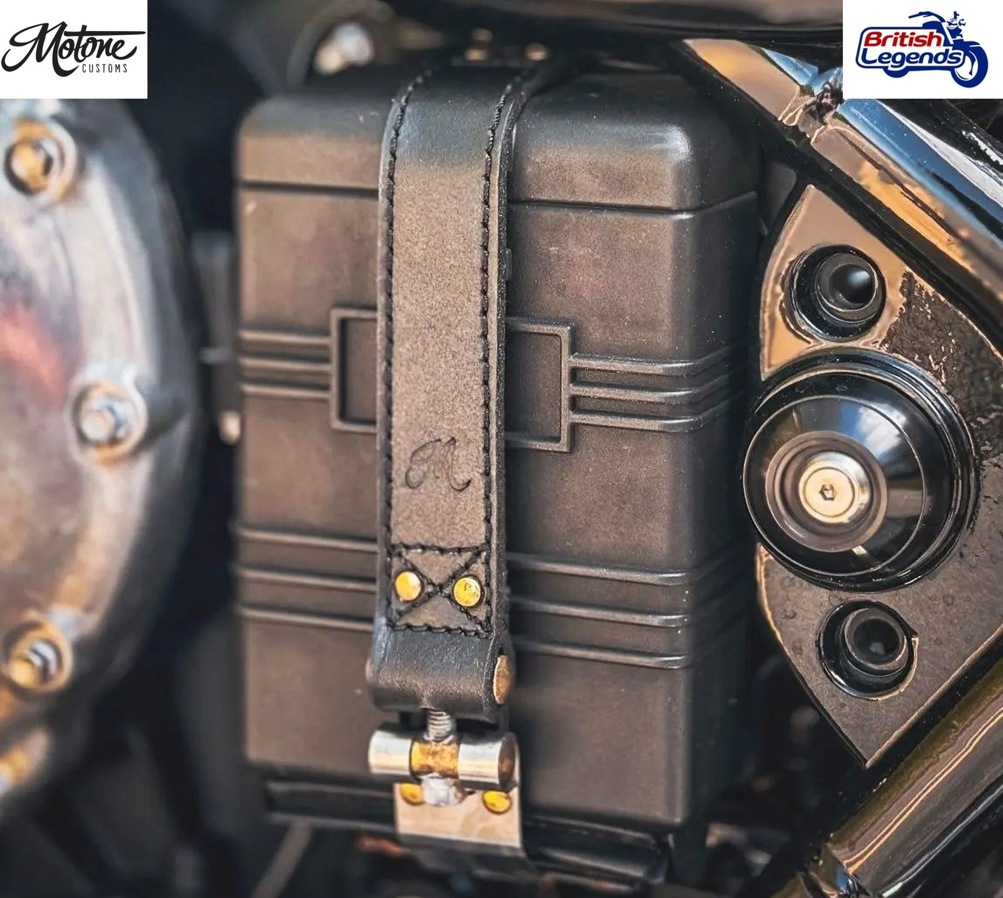 Leather Battery Strap for Triumph Bobber