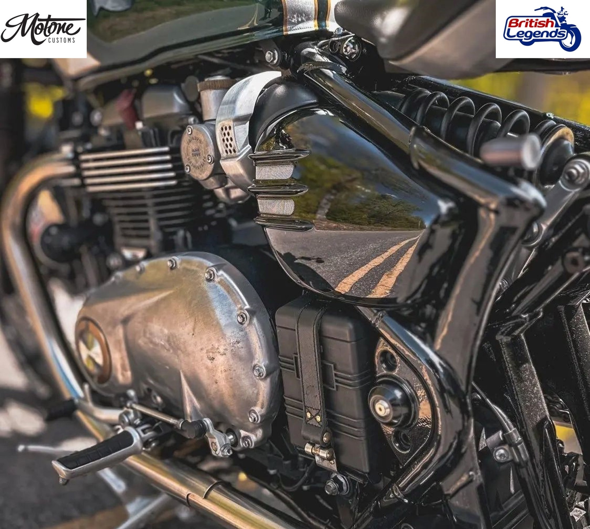 Leather Battery Strap for Triumph Bobber