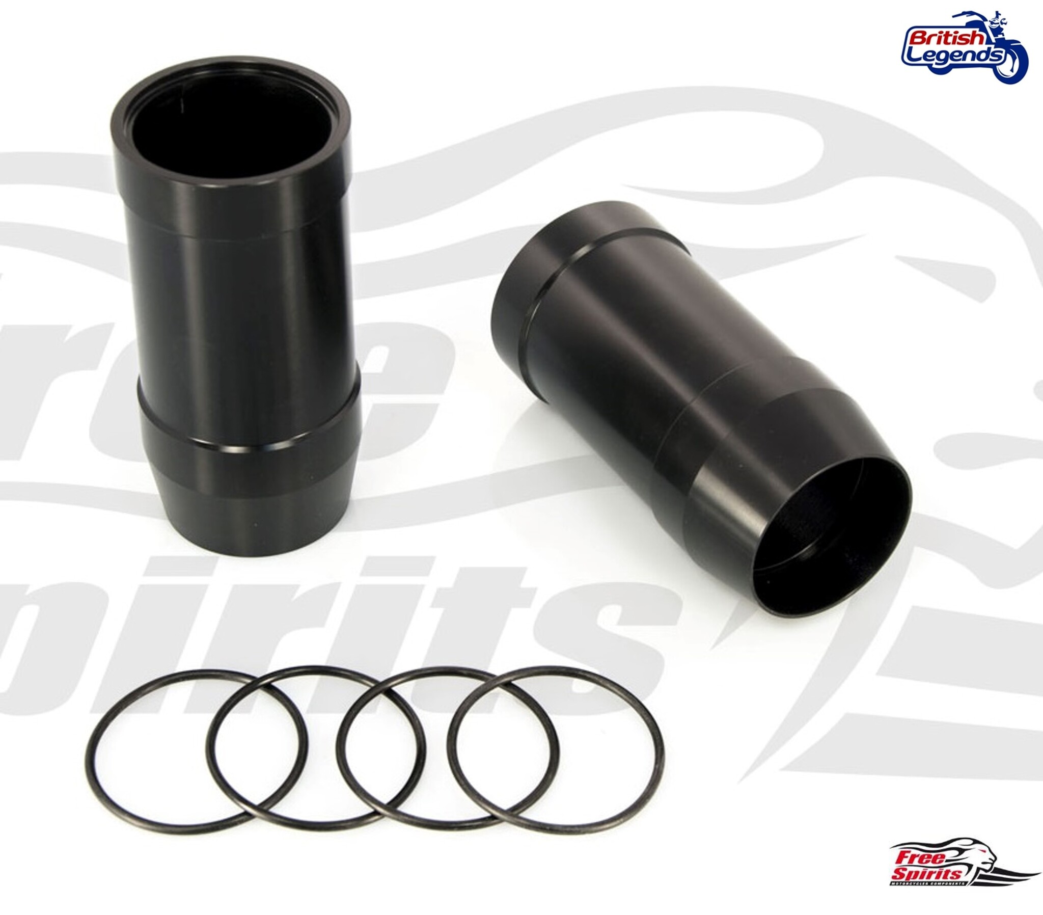 Black Alloy Fork Sleeves for Triumph Twins