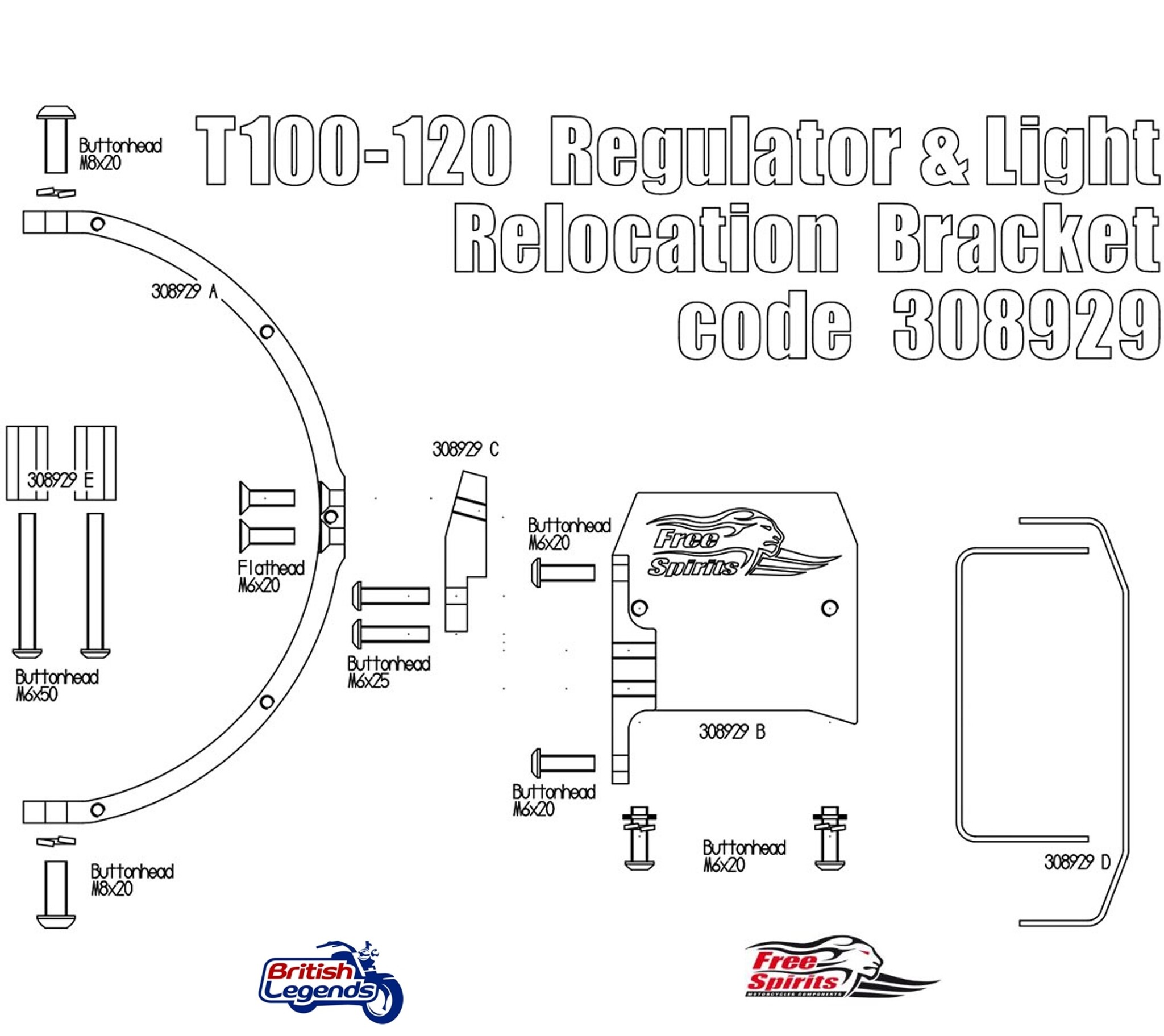 Kit to Relocate the Headlight on Triumph Bonneville